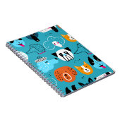 Blue Background, spielerisches Hundeschema. Notizblock (Rechte Seite)