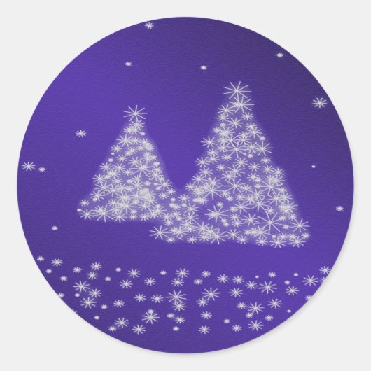 Blue Background Sticker für Schnee und Weihnachtsb (Vorderseite)