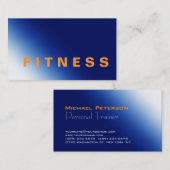 Blue Background Trainer Fitness Business Card Visitenkarte (Vorne/Hinten)
