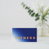 Blue Background Trainer Fitness Business Card Visitenkarte (Stehend Vorderseite)