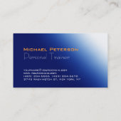 Blue Background Trainer Fitness Business Card Visitenkarte (Rückseite)
