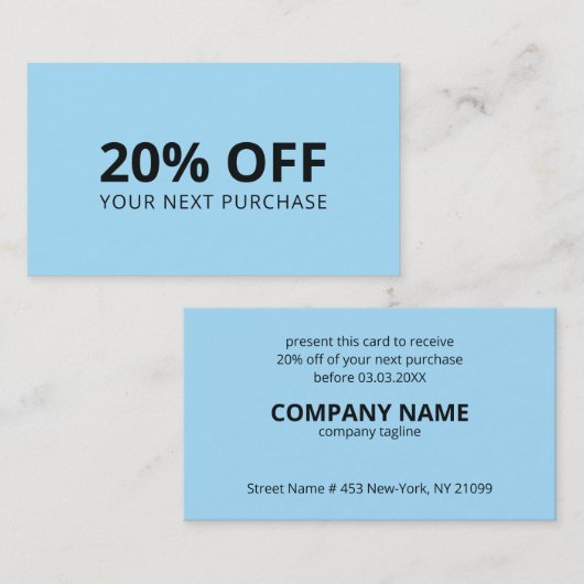 Blue Background Visitenkarte (Vorne/Hinten)