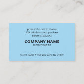 Blue Background Visitenkarte (Rückseite)