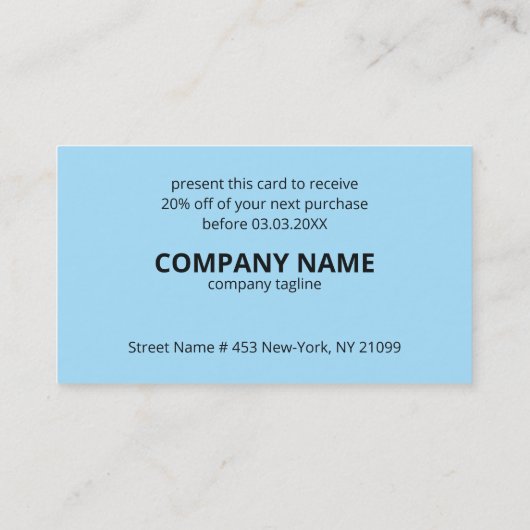 Blue Background Visitenkarte (Rückseite)