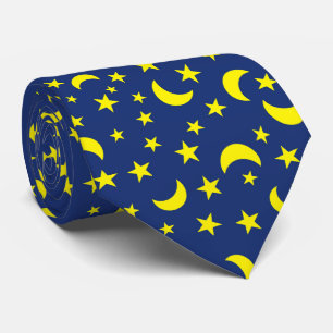 Blue Background von Moon and Stars Krawatte