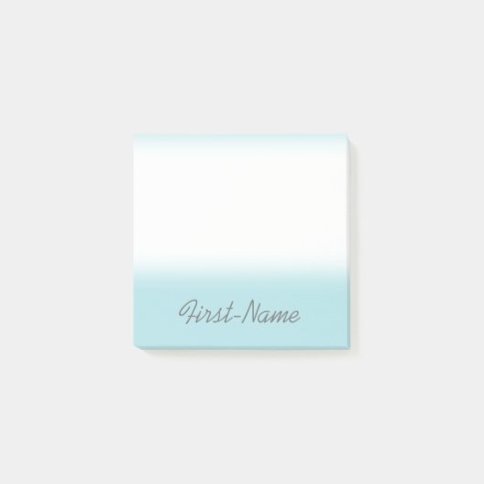 Blue Background w/Dim Gray Name Post-it Klebezettel (Vorderseite)
