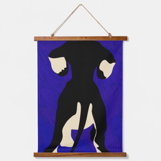 Blue Background Wandteppich Mit Holzrahmen (Vorderseite)