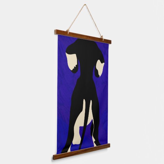 Blue Background Wandteppich Mit Holzrahmen (Gewinkelt)