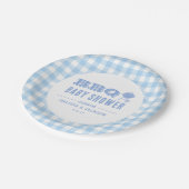 Blue Backyard GRILLEN Baby Dusche Pappteller (Schrägansicht)