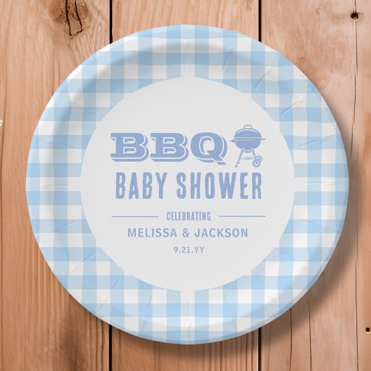 Blue Backyard GRILLEN Baby Dusche Pappteller