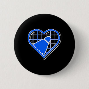 Blue Badminton Herz für Badminton Liebhaber Button
