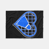 Blue Badminton Herz für Badminton Liebhaber Fleecedecke (Vorderseite (Horizontal))