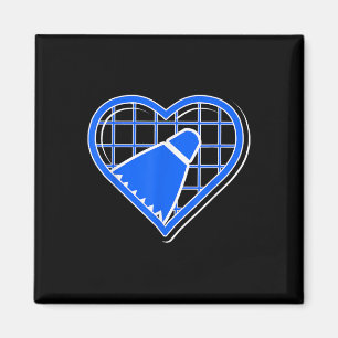 Blue Badminton Herz für Badminton Liebhaber Magnet