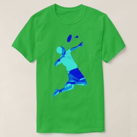 Blue Badminton Player Wonderful Badminton T T-Shirt (Design vorne)