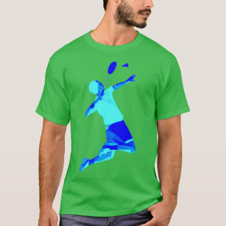 Blue Badminton Player Wonderful Badminton T T-Shirt