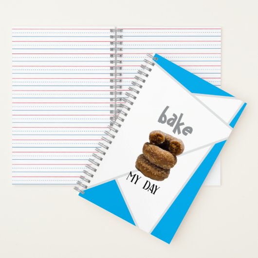 Blue Bake My Day Spiral Notebook Notizblock (Innen)