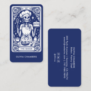 Blue Baker Tarot Skeletts Konditorei Koch Visitenkarte