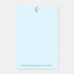 Blue Bakery Business Eleganter Cake Custom Text Post-it Klebezettel