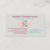 Blue Bakery Kitchen Kuchen Making Visitenkarte (Rückseite)