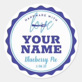 Blue Bakery Label Küchenaufkleber Runder Aufkleber