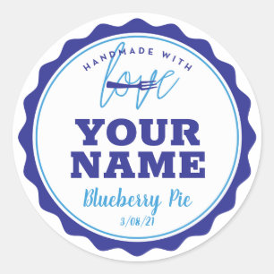 Blue Bakery Label Küchenaufkleber Runder Aufkleber