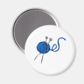 Blue Ball of Yarn Magnet (Vorderseite/Rückseite)