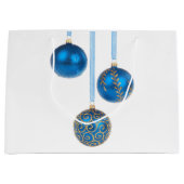 Blue Ball Weihnachtsschmuck Große Geschenktasche Geschenktüte (Vorderseite)