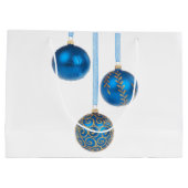 Blue Ball Weihnachtsschmuck Große Geschenktasche Geschenktüte (Rückseite)