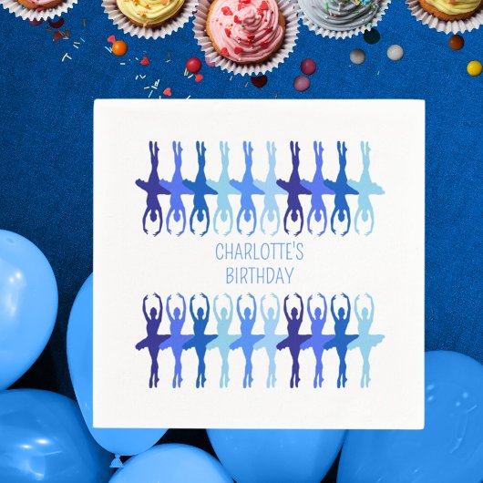 Blue Ballerina Custom Geburtstag Serviette