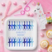 Blue Ballerina Group Silhouetten Personalisiert Pappteller (Party)