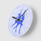 Blue Ballerina Personalisiert Wall Clock Runde Wanduhr (Winkel)