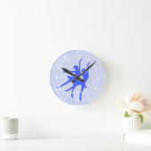 Blue Ballerina Personalisiert Wall Clock Runde Wanduhr (Zuhause)