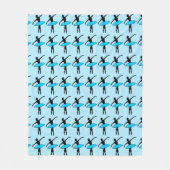 Blue Ballerina Silhouetten Tanzlehrer Ballett Fleecedecke (Vorderseite)