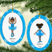 Blue Ballerina Snowflakes Personalisierte Weihnach Keramik Ornament