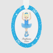 Blue Ballerina Snowflakes Personalisierte Weihnach Ornament (Vorderseite)
