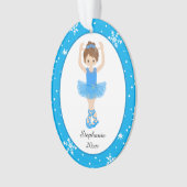 Blue Ballerina Snowflakes Personalisierte Weihnach Ornament (Vorderseite)
