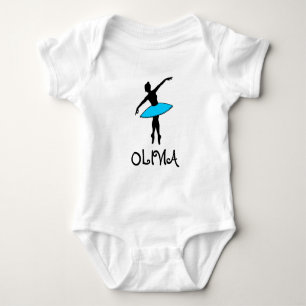 Blue Ballerina Tutu Personalisiert Ballet Tanz Baby Strampler