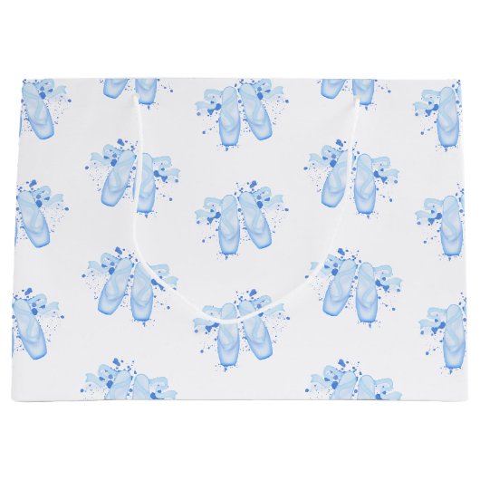 Blue Ballet Birthday Pointe Shoes Große Geschenktüte (Vorderseite)