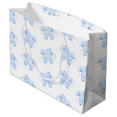 Blue Ballet Birthday Pointe Shoes Große Geschenktüte (Rückseite Schrägansicht)