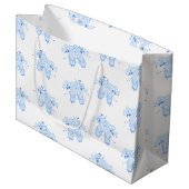 Blue Ballet Birthday Pointe Shoes Große Geschenktüte (Vorderseite Schrägansicht)