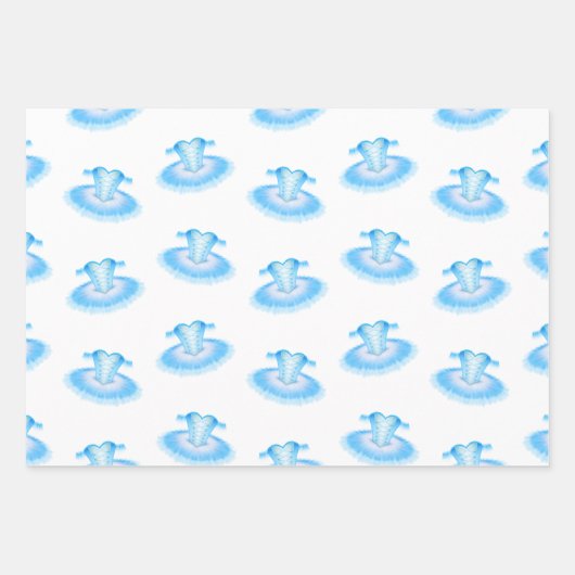 Blue Ballet Birthday Tutu Wasserfarbe Geschenkpapier Set (Vorderseite 2)