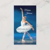 Blue Ballet Modern Dance Teacher Business Card Visitenkarte (Vorderseite)