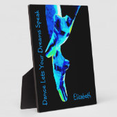 Blue Ballet Pointe Slippers Personalisiert Fotoplatte (Seite)