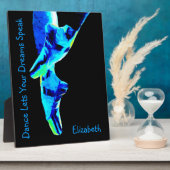 Blue Ballet Pointe Slippers Personalisiert Fotoplatte (Seite)