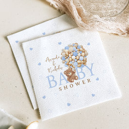 Blue Ballons Teddy Bear Baby Dusche Serviette