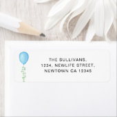 Blue Balloon Baby Dusche Rücksendeadresse (Insitu)