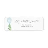 Blue Balloon Baby Dusche Rücksendeadresse Etikett (Vorne)