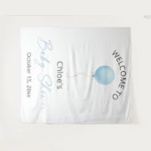 Blue Balloon Baby Dusche Wandteppich (Vorderseite (Horizontal))