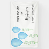 Blue Balloon Baby Dusche Willkommen Banner (Vertikal)