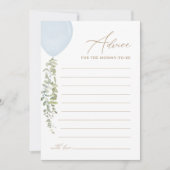 Blue Balloon Baby Showcard Einladung (Vorderseite)